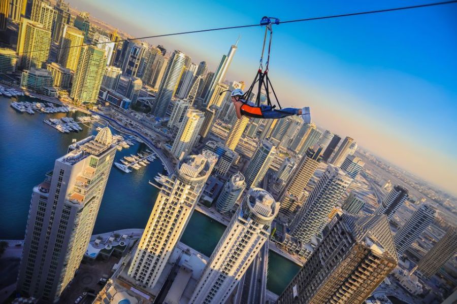 Conquering the Dubai Marina Zipline